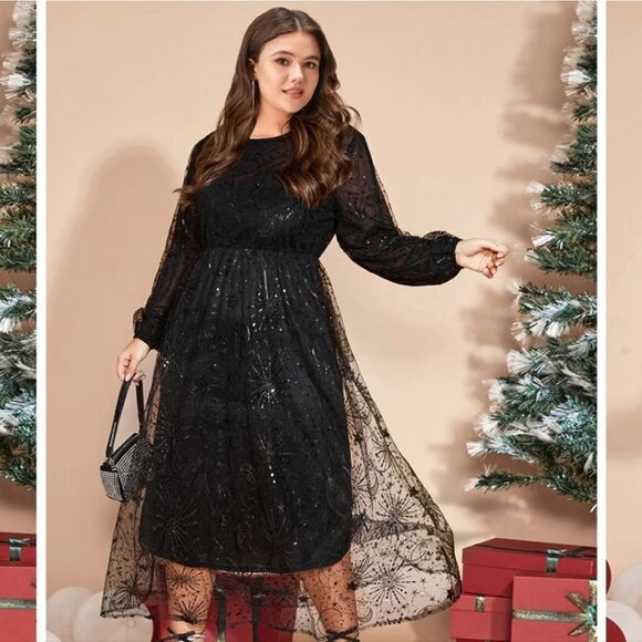 NWT BloomChic black beaded dress 18/ 2X - Picture 1 of 9